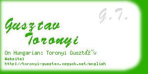 gusztav toronyi business card